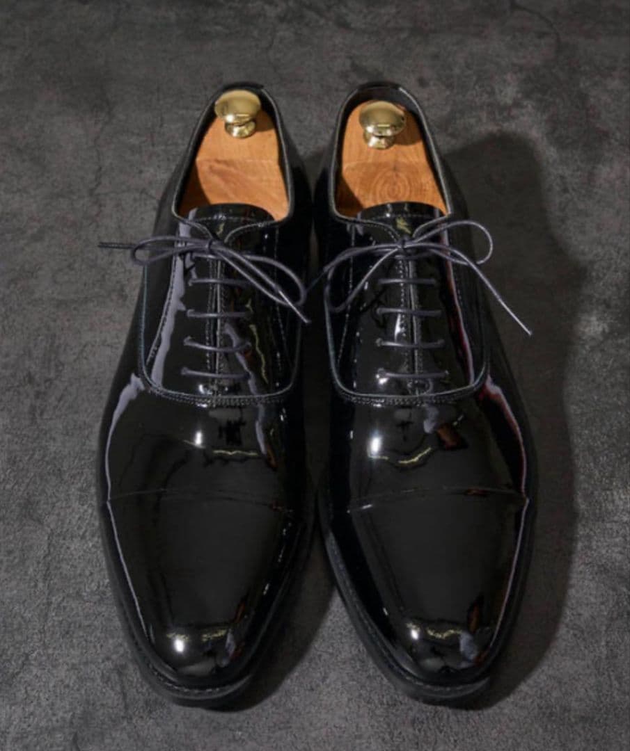 エナメルレザー ドレスシューズ 黒 26.5cm