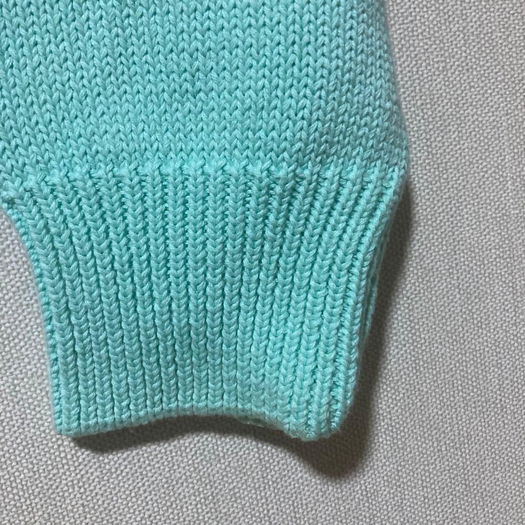 希少 80s エディーバウアー 黒タグ コットンニット XL ティファニーブルー