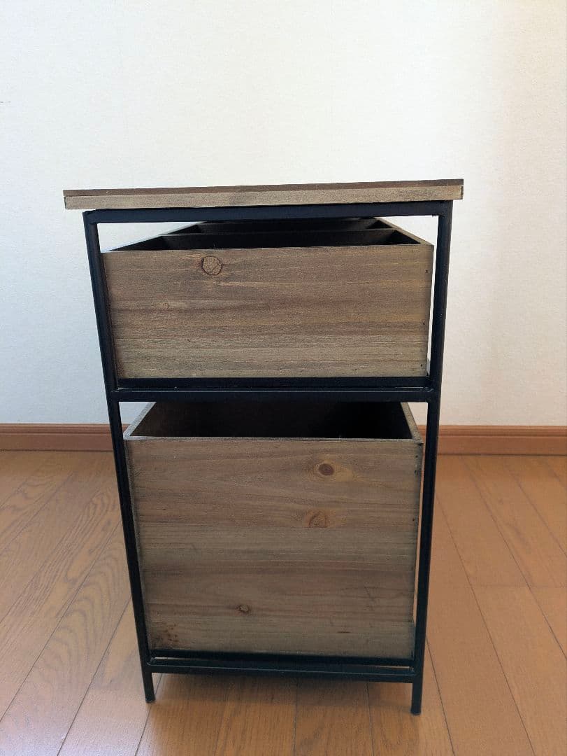 木製 アイアンウッド5ドロワーマルチラック 収納棚 ウッドキャビネット