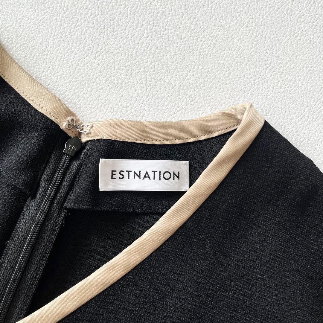 ▼完売✨現行25SS✨エストネーション【38】バイカラー パイピング ワンピース