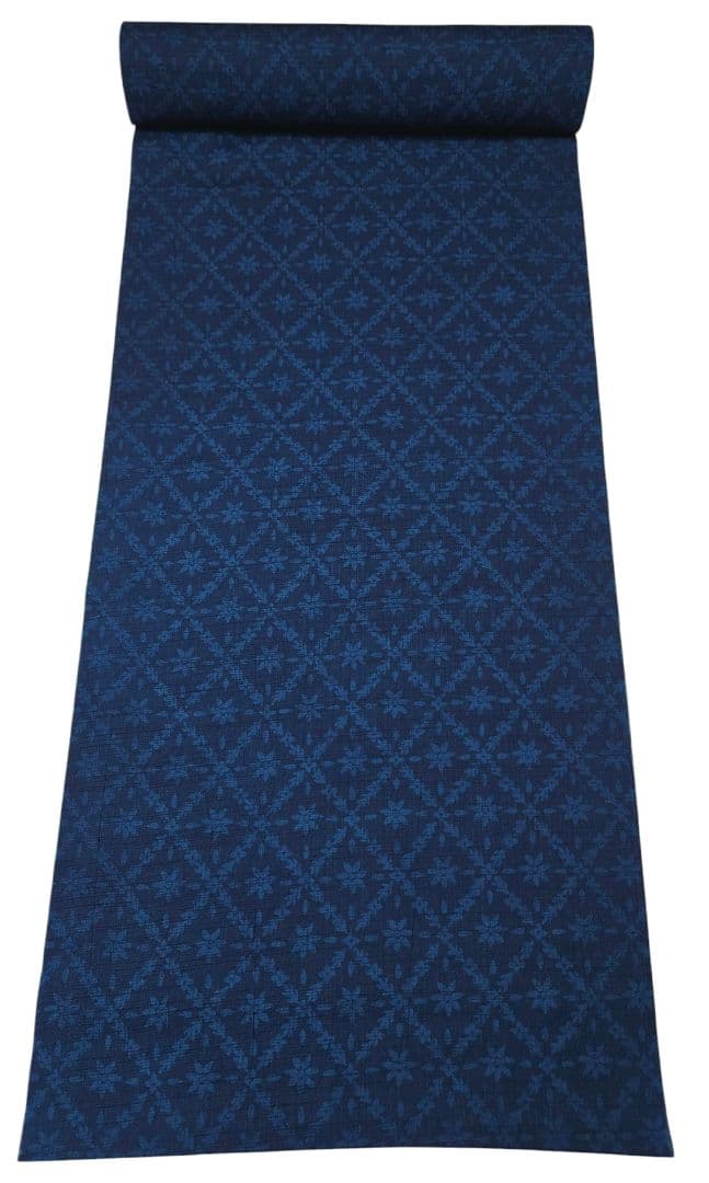 新品JAPANMODE 浴衣反物　東レセオαポリ　菱花オリエンタルブルー　日本製