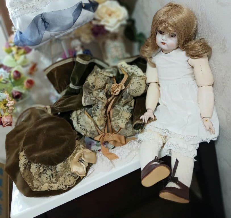 H68【ビスクドール】約60cm カマー&ラインハルト　CD103　スリープアイ