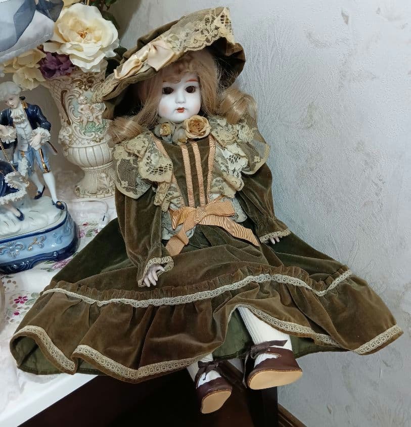 H68【ビスクドール】約60cm カマー&ラインハルト　CD103　スリープアイ