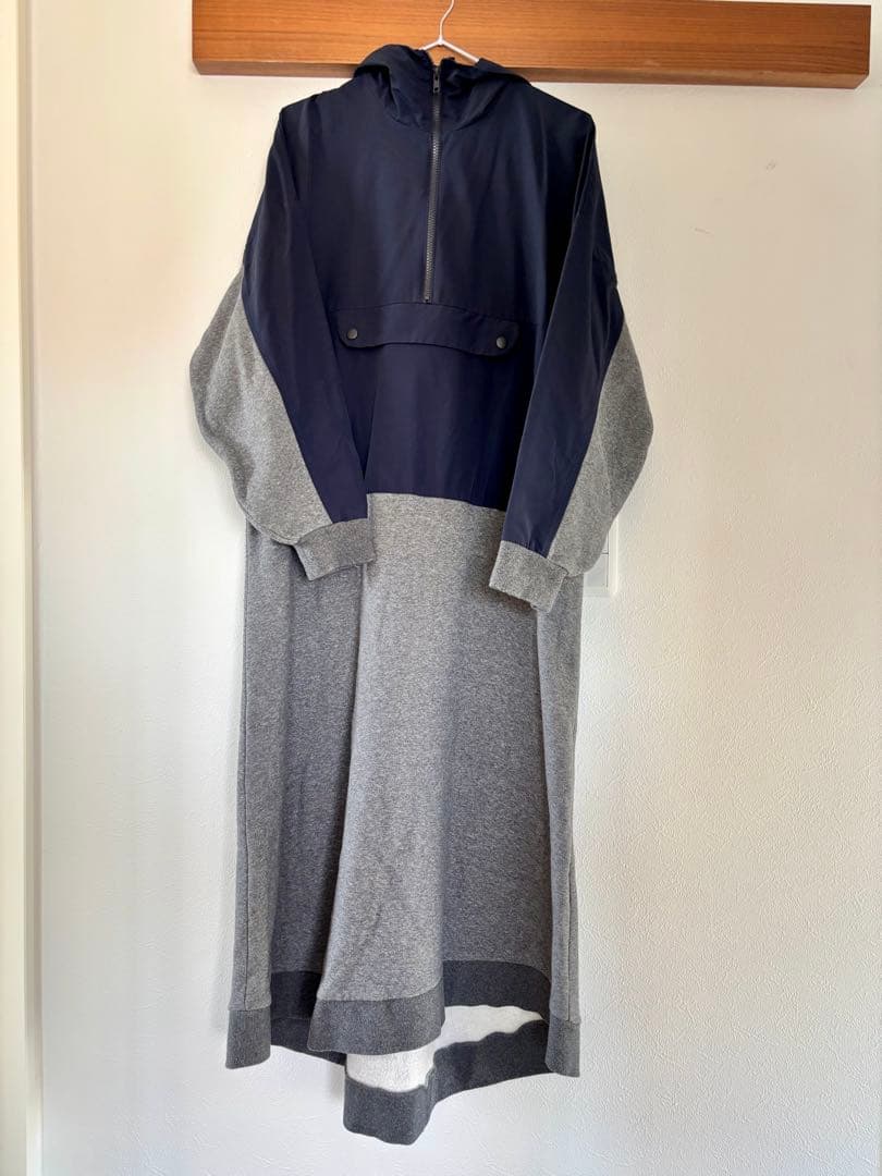 nagonstansナゴンスタンス　パーカーワンピース 異素材 ロング丈