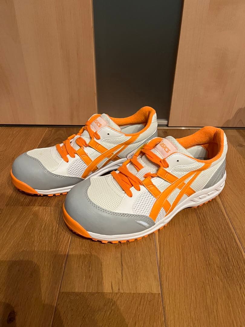 【新品】asics GELシリーズ 安全靴 ホワイト×オレンジ×グレー