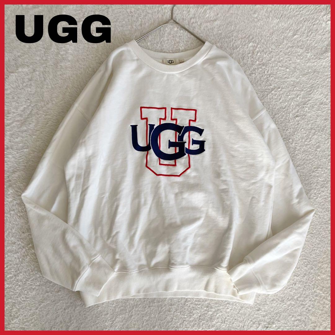UGG アグー 刺繍 ロゴ クルーネック スウェット トレーナー L