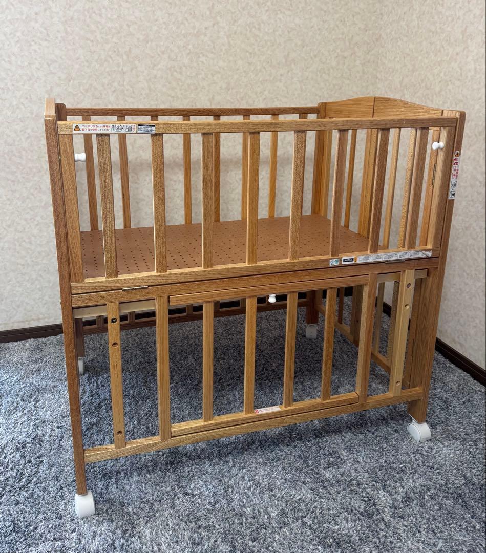 【美品】カトージ ベビーベット折り畳み