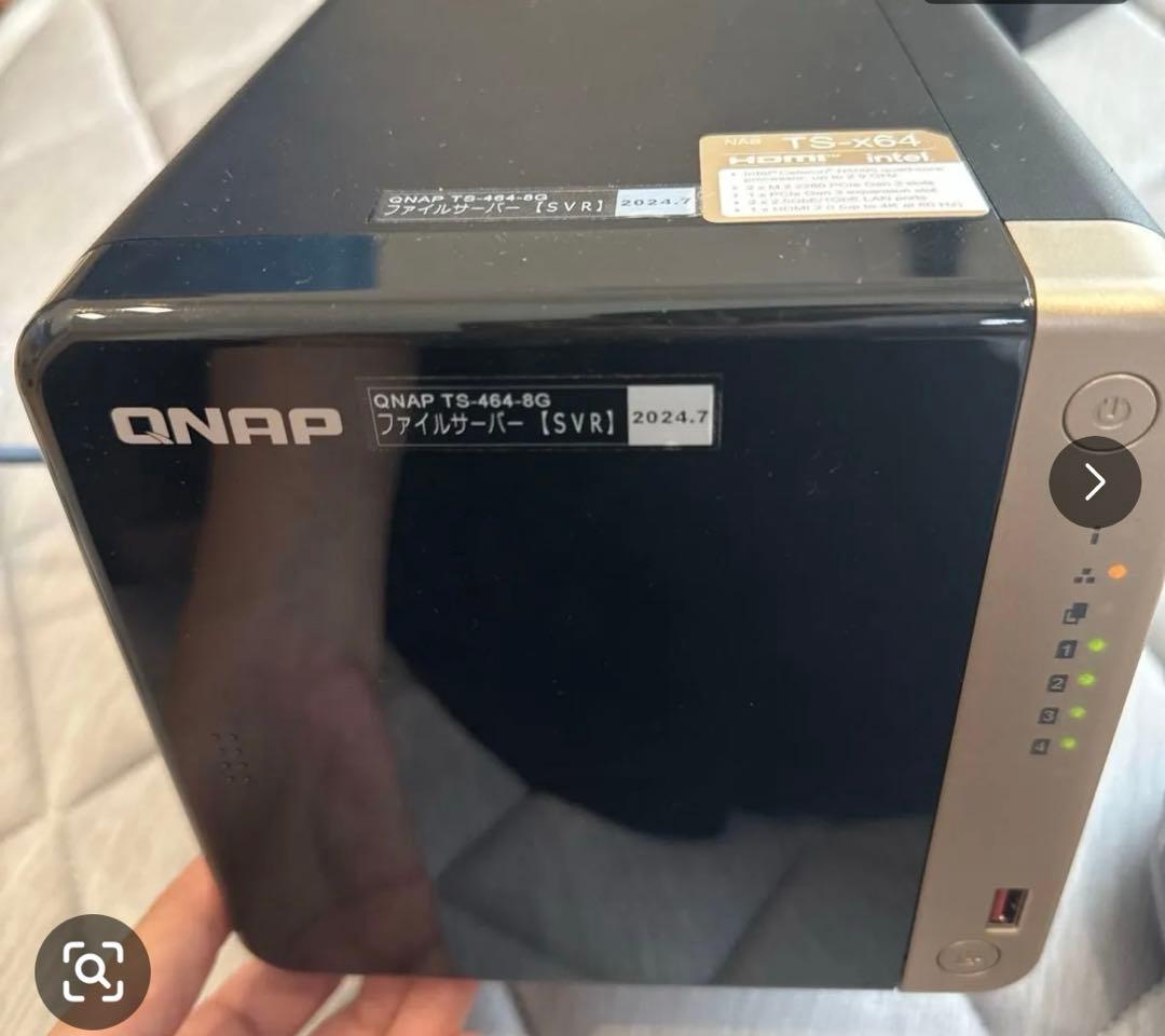 QNAPのNAS、TS-464-8Gファイルサーバー