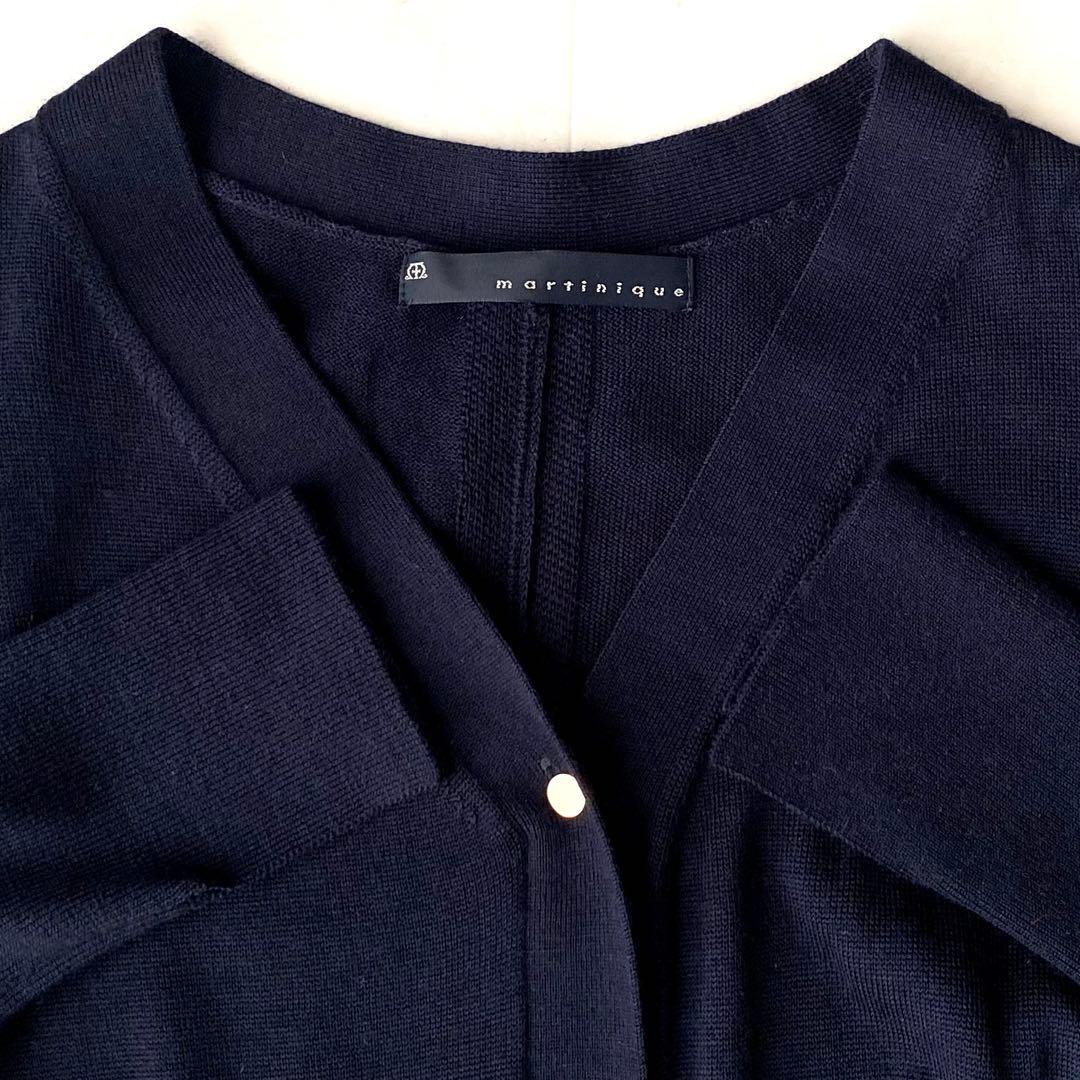 美品.定価3.5万☆マルティニーク ニットワンピース フレア 金ボタン