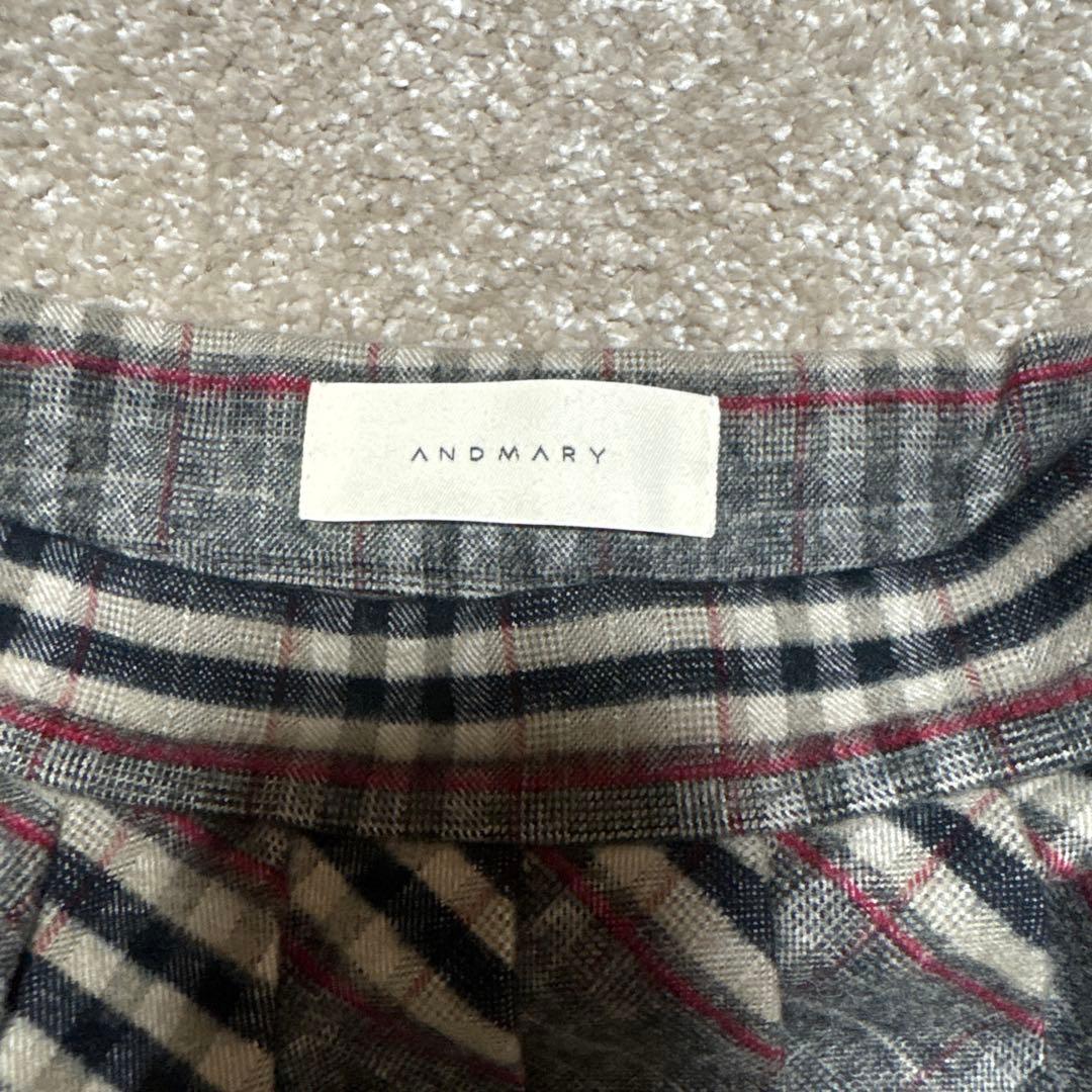 スカート andmary Monica check pleats mini skirt S