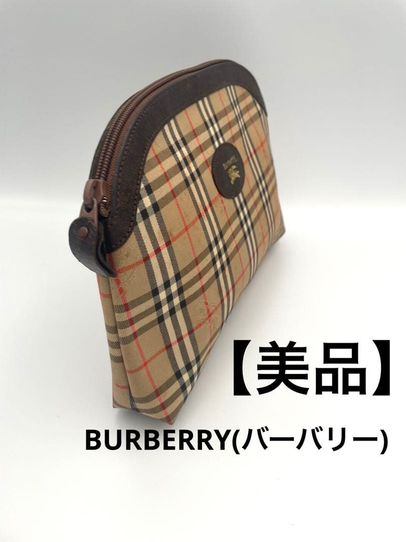 美品 BURBERRY バーバリー クラッチバッグ ノバチェック シャドーホース