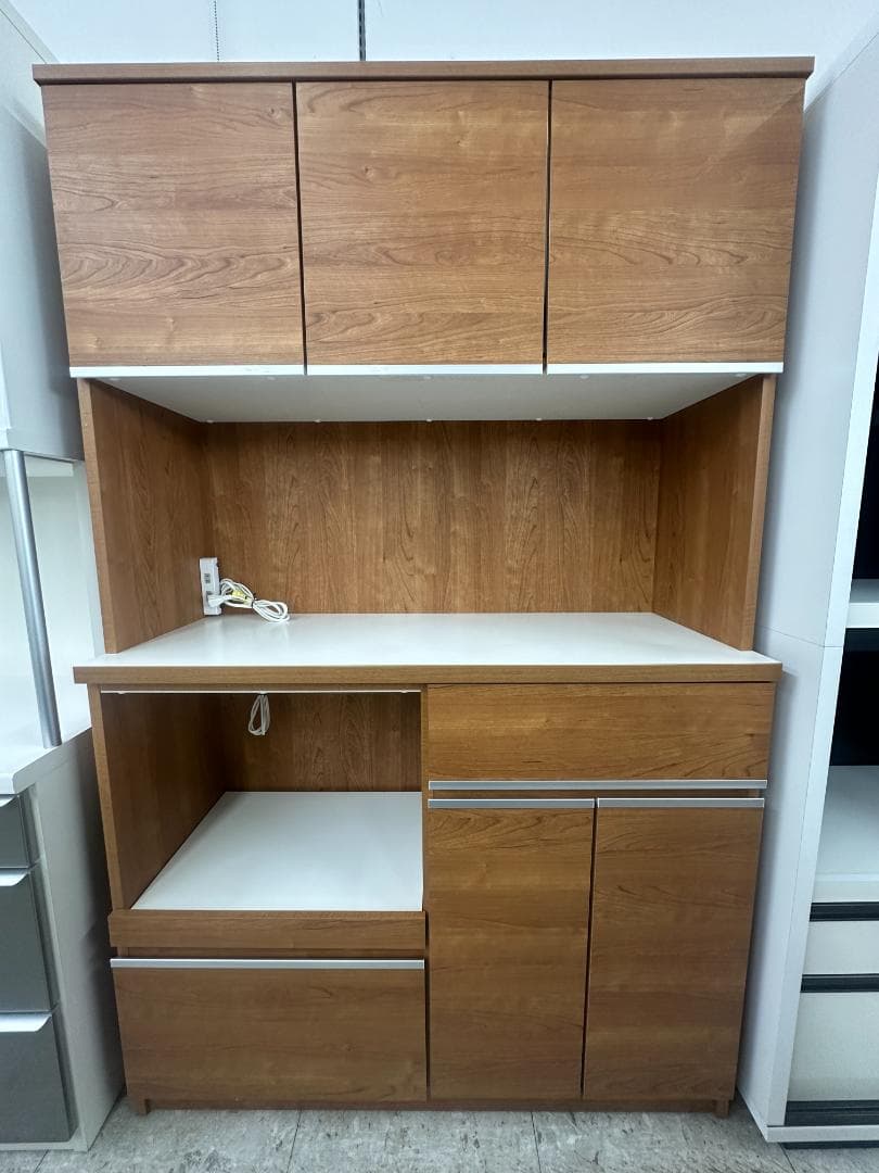 大川家具　食器棚　ブラウン