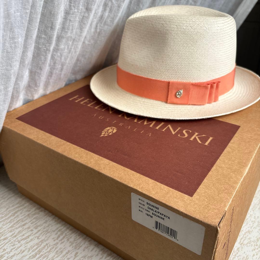 ヘレンカミンスキー　帽子　麦わら帽子　リボン