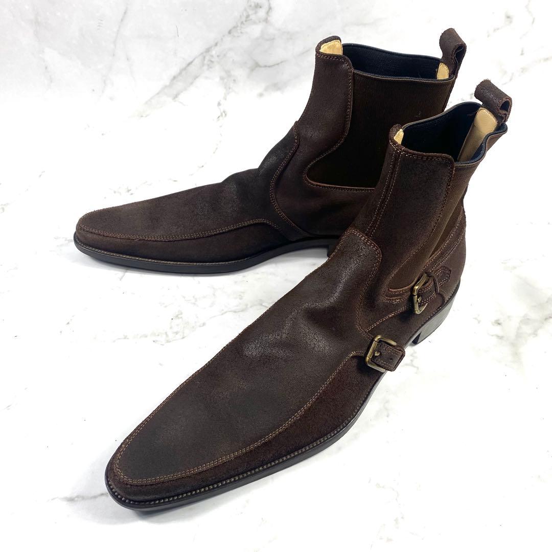 DOLCE＆GABBANA サイドゴアブーツ オイルドレザー 牛革 26.5