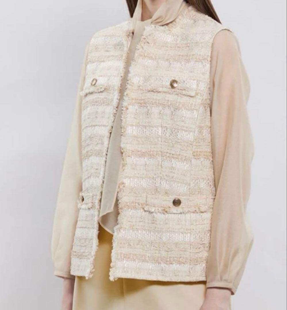 美品✨EPOCA エポカファンシーツィード ノーカラージレ