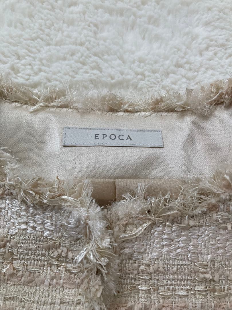 美品✨EPOCA エポカファンシーツィード ノーカラージレ