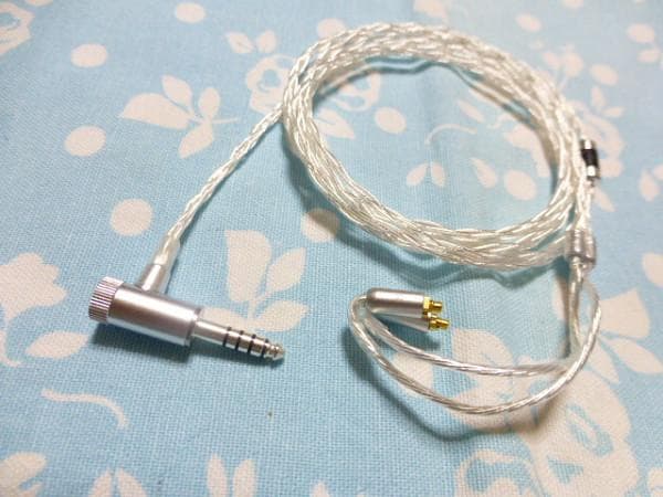 IE900 IE600 N5005 6N銀 銀OFC 4.4mm 銀メッキ L字
