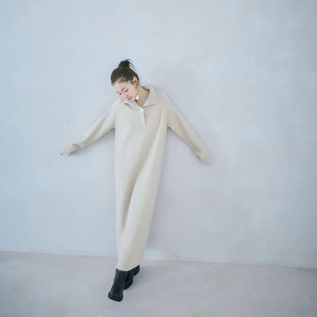 searoomlynn ウェブ完売　2wayハイネックRelaxニットワンピース