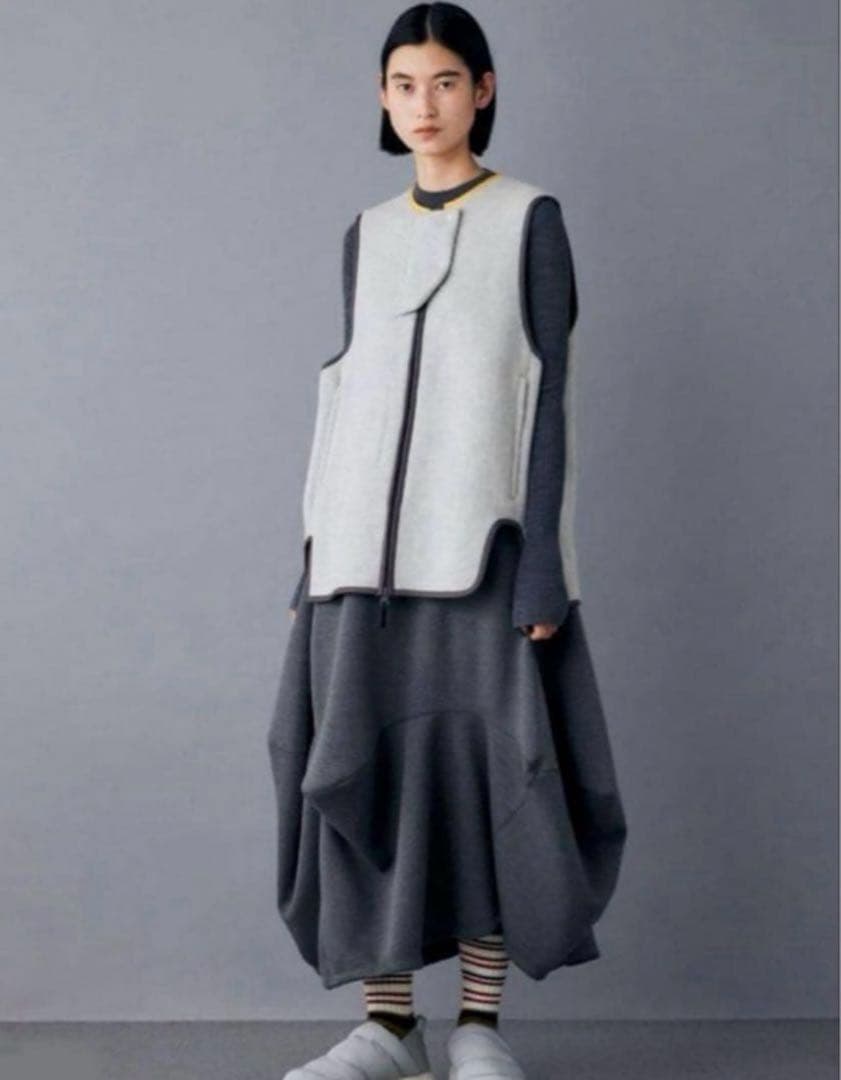 nagonstans asymmetry slit vest ベスト　グレー