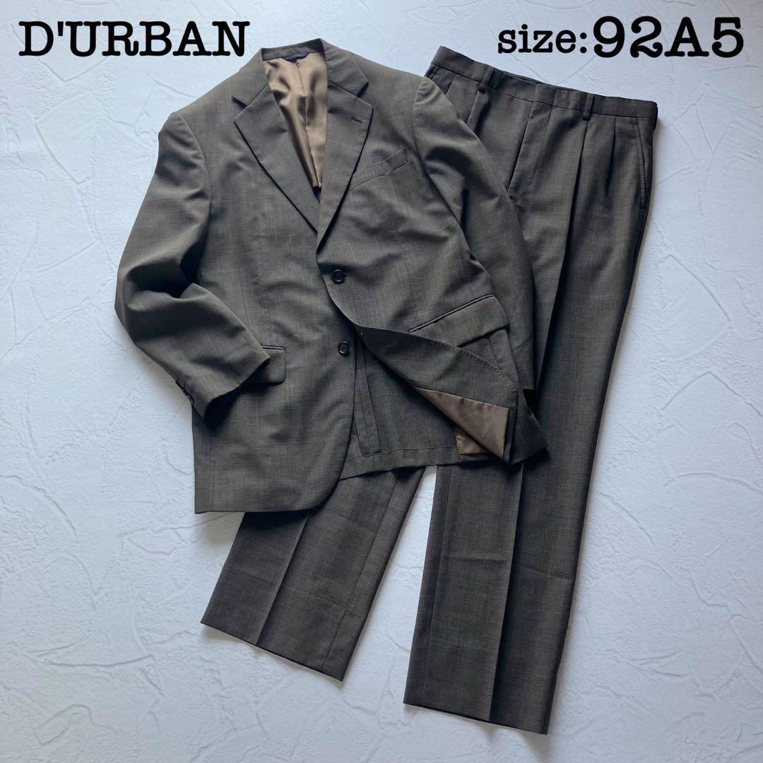 【極美品】ダーバン スーツ 日本製 ウール ツータック A5 ブラウン