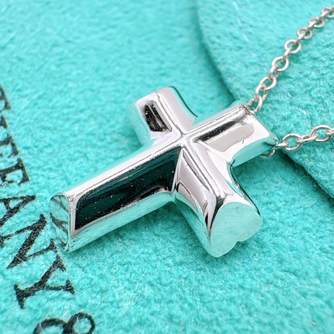 美品 オールドティファニー テンダネスハート クロス ネックレス シルバー925