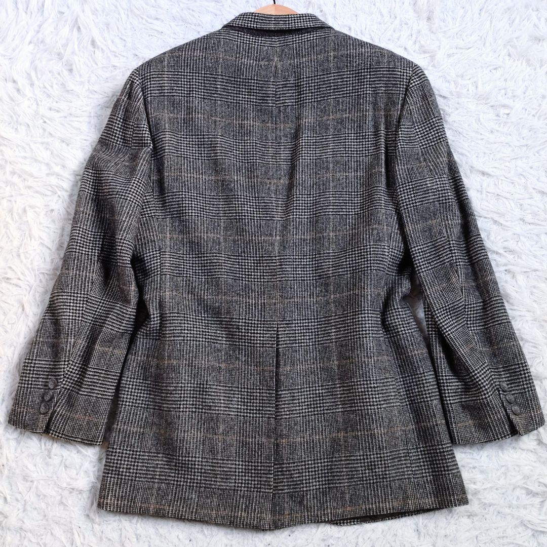 CAMEL 100%　テーラードジャケット　USA製　千鳥格子　L相当　グレー系