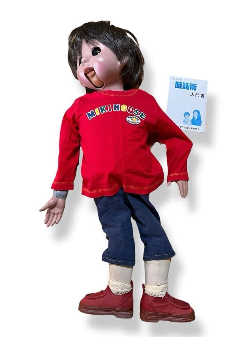 腹話術人形　腹話術　 人形 昭和レトロ　こども　約80㎝　口は可動　目は難あり