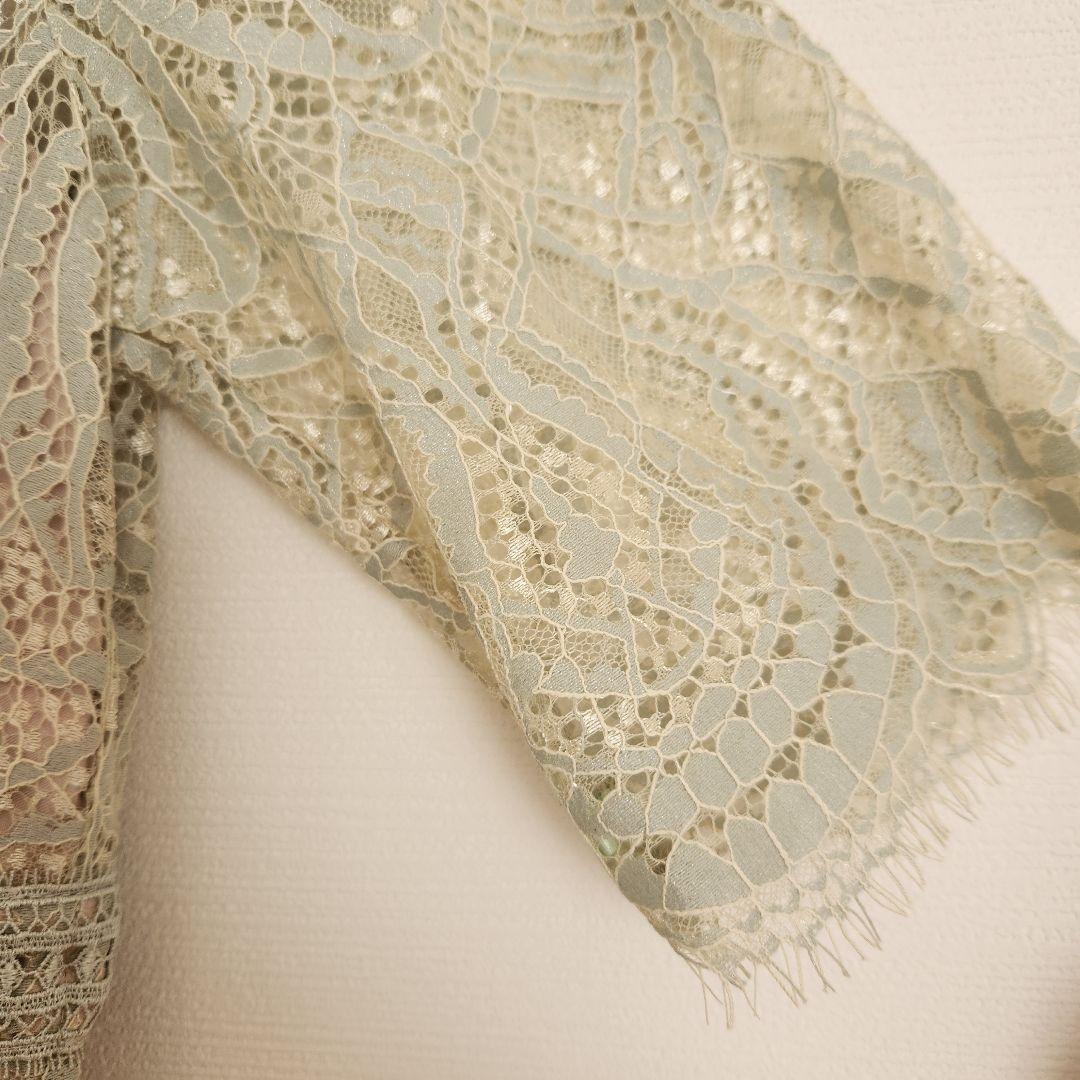 【3点セット】ミントグリーン レース パーティードレス バッグ パンプス