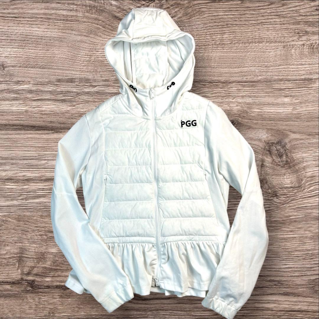 【極美品】PGG パーリーゲイツ ハイブリッド 中綿フーディ ジャケット 白 0