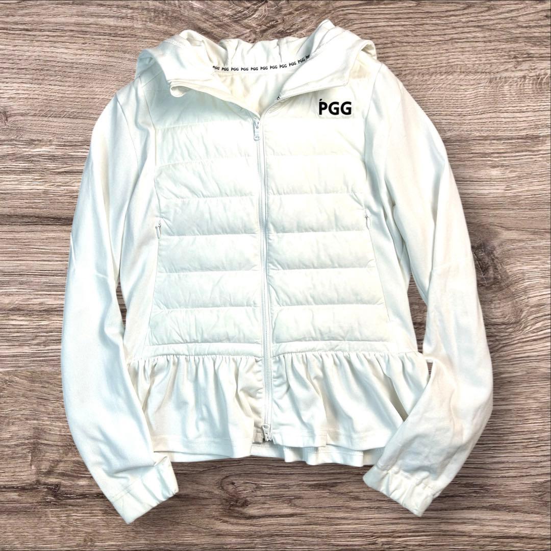 【極美品】PGG パーリーゲイツ ハイブリッド 中綿フーディ ジャケット 白 0