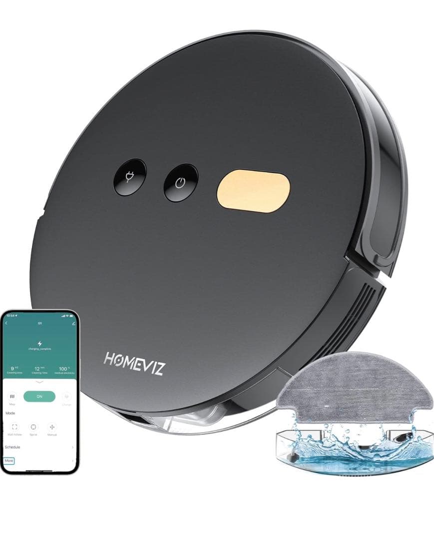 Faminode ロボット掃除機  水拭き両用　掃除機　黒　掃除用品　掃除