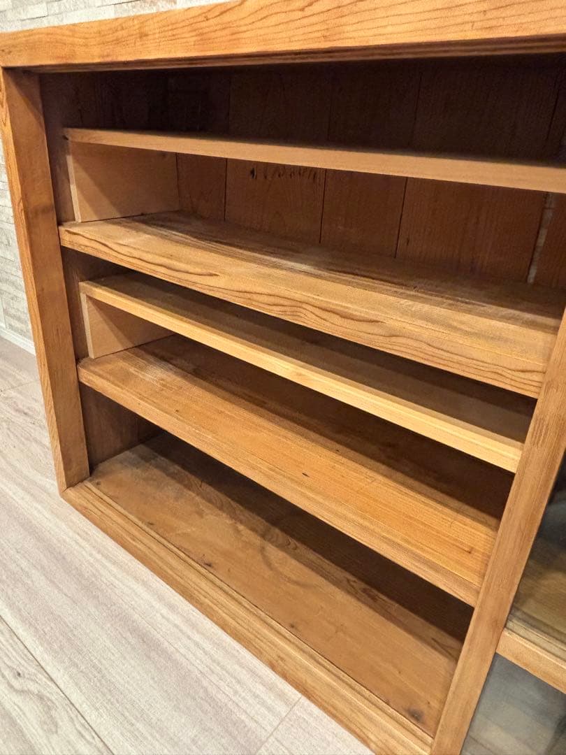 古家具　水屋箪笥　キャビネット 食器棚　収納　本箱　ガラス　古道具　アンティーク