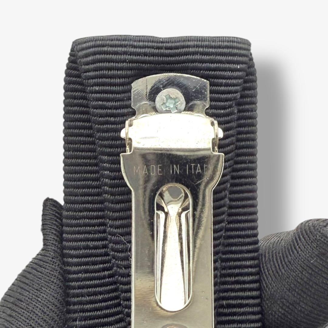 【美品】サルヴァトーレ フェラガモ ヴァラリボン バレッタ ブラック シルバー