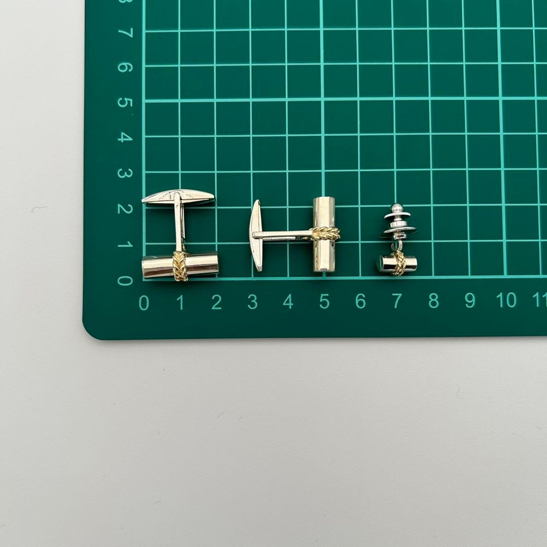 ★ティファニー★ タイタック カフリンクス 円柱型 K18 SV925 箱付き.