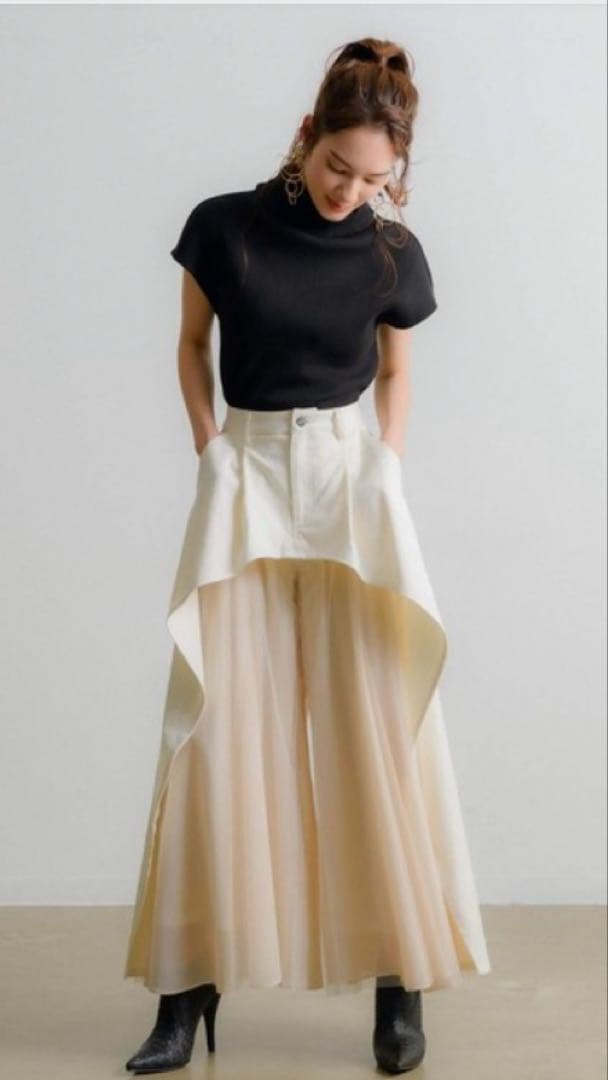 いつき様向け【LA BELLE ETUDE】デニム×チュールシフォンワイドパンツ