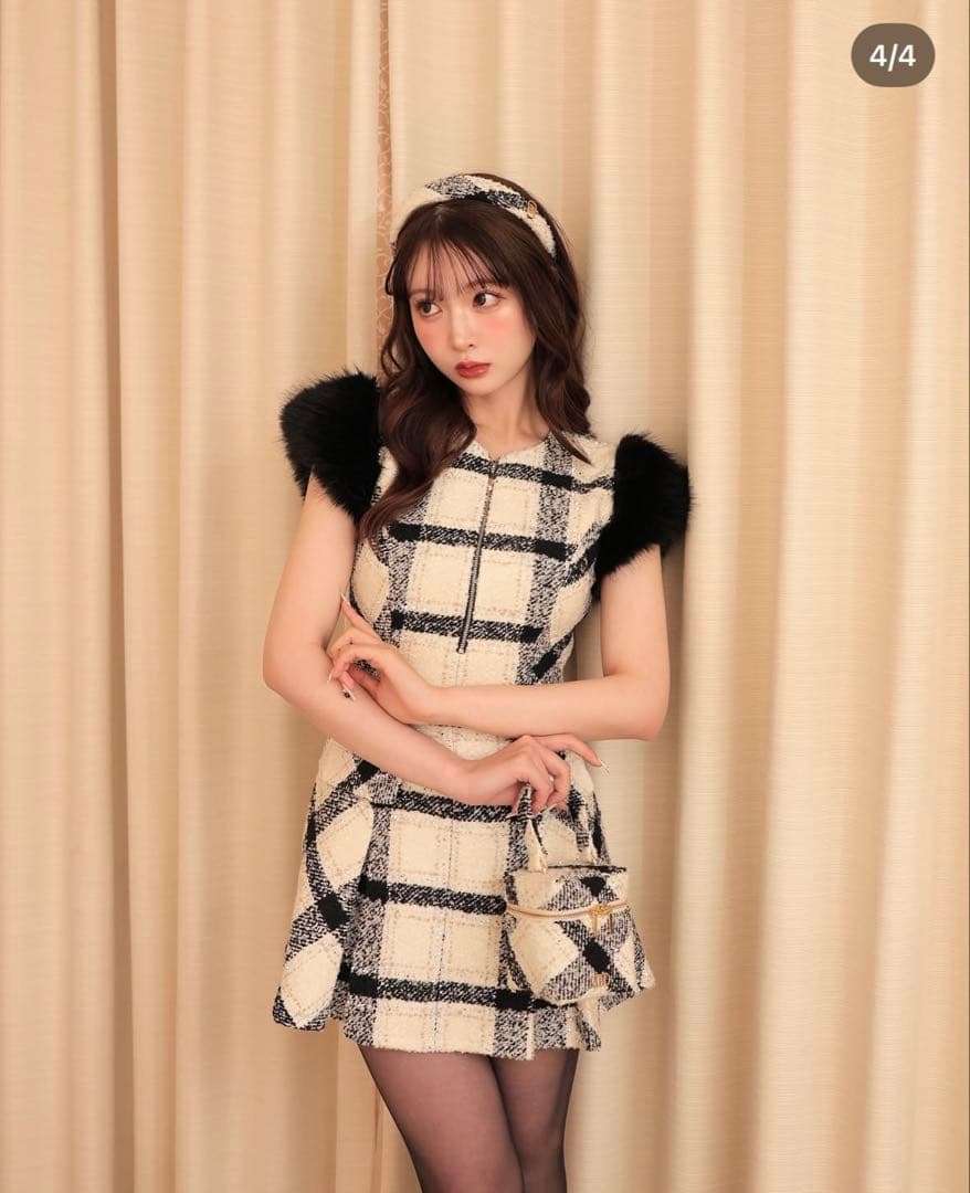 エムミーエメ M me eme メゾンツイードミニワンピース