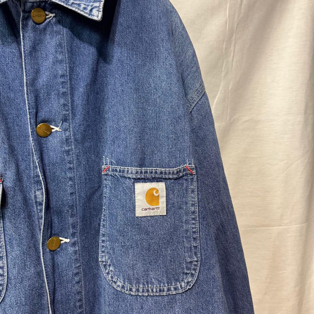 80s 90s USA製 カーハート デニムカバーオール チョアコート