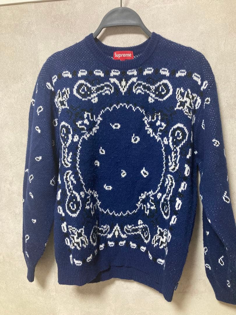supreme 18ss Bandana sweater 美中古