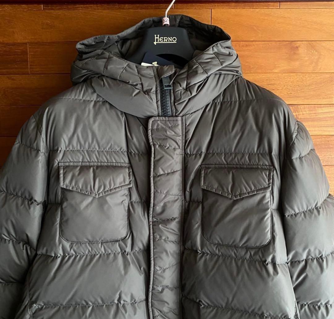 新品　未使用【HERNO】ヘルノ 4ポケット ダウンコート グレー サイズ52