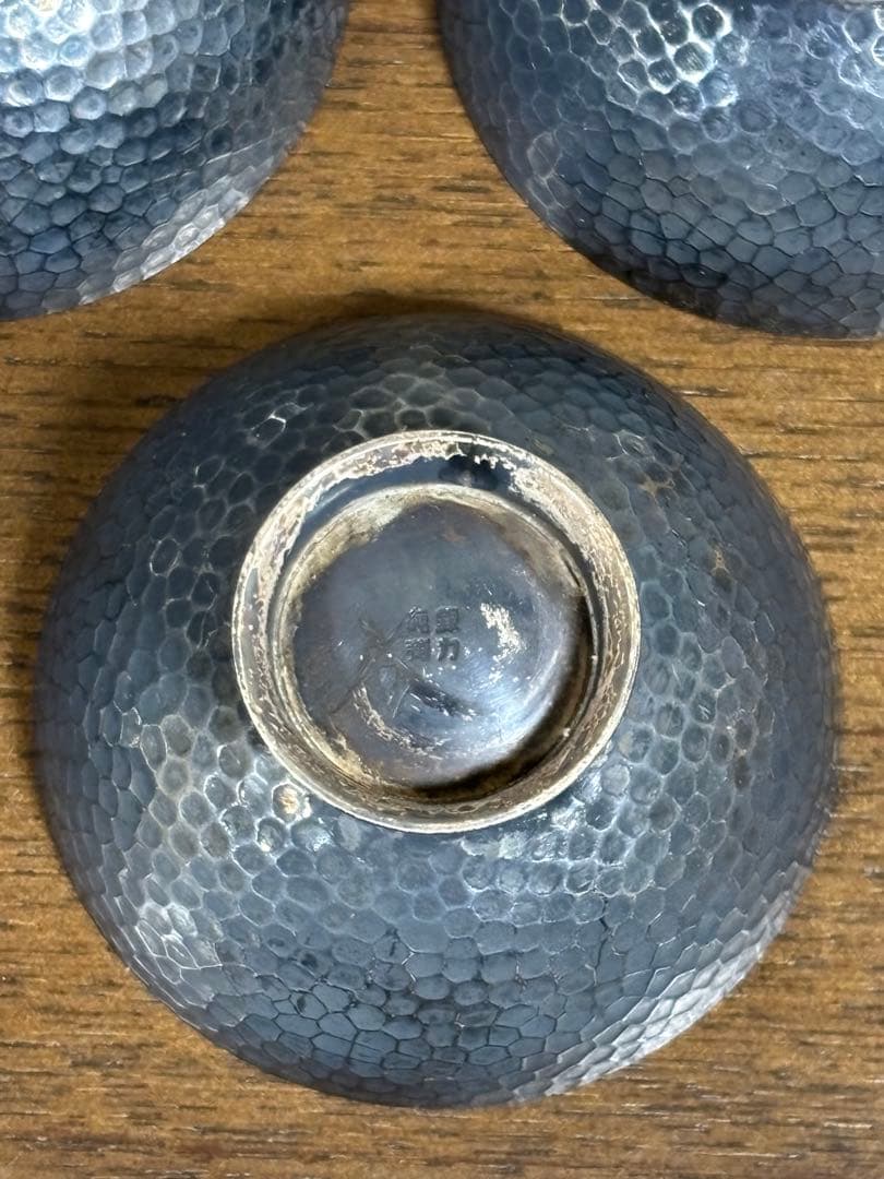 純銀　徳力　silver 酒器　盃　五客組