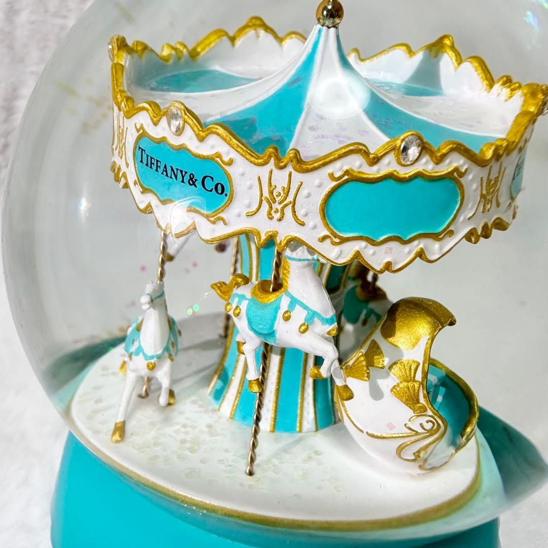 【新品・非売品】希少　ティファニー メリーゴーランド オルゴール　スノードーム