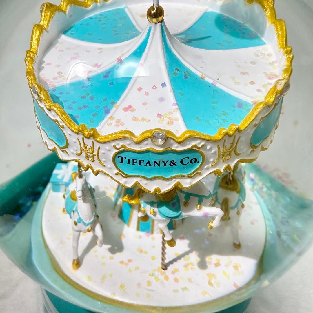 【新品・非売品】希少　ティファニー メリーゴーランド オルゴール　スノードーム