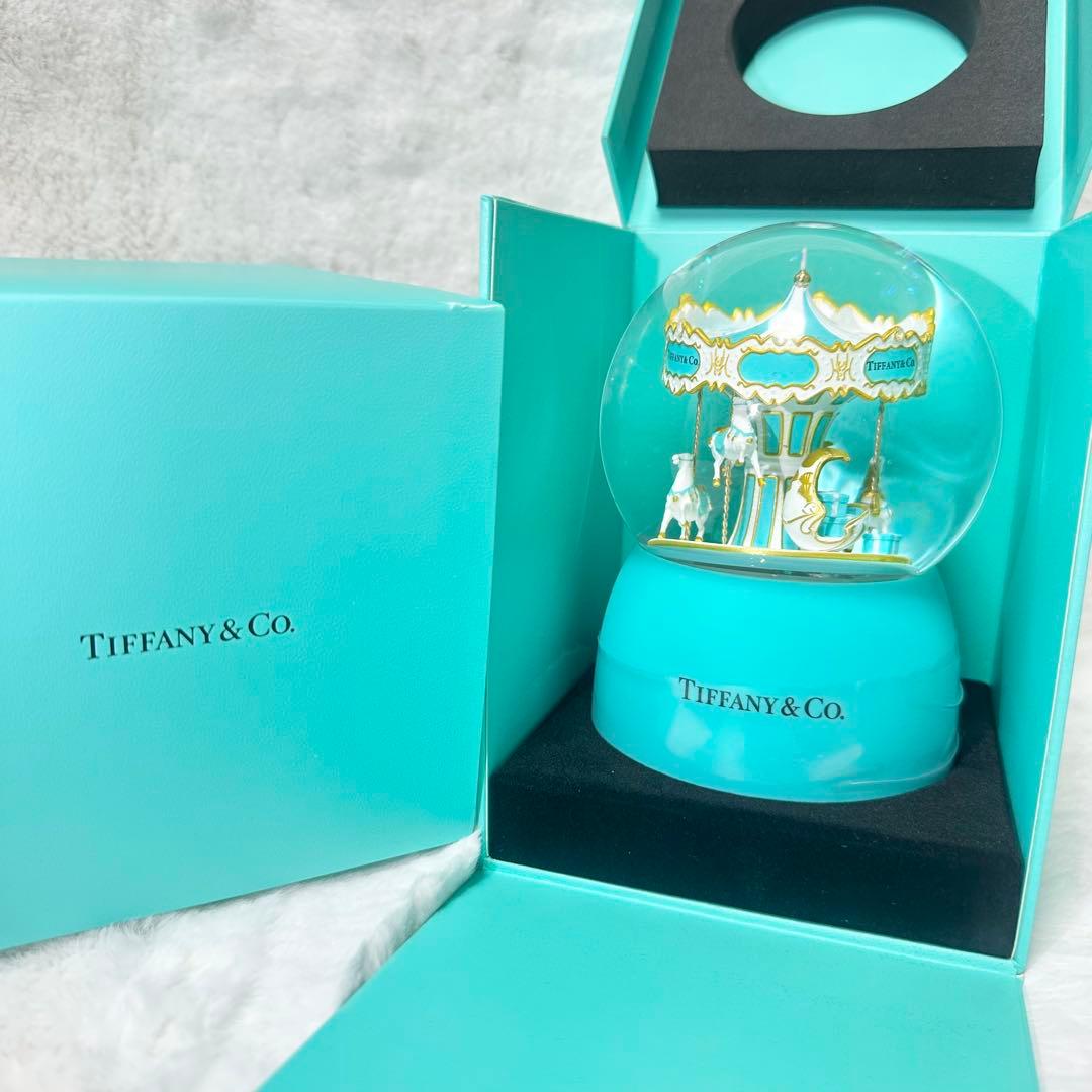 【新品・非売品】希少　ティファニー メリーゴーランド オルゴール　スノードーム