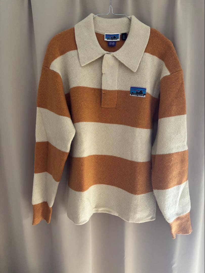 パタゴニア50周年記念 リサイクルウールブレンドラグビーセーター ドライマンゴー