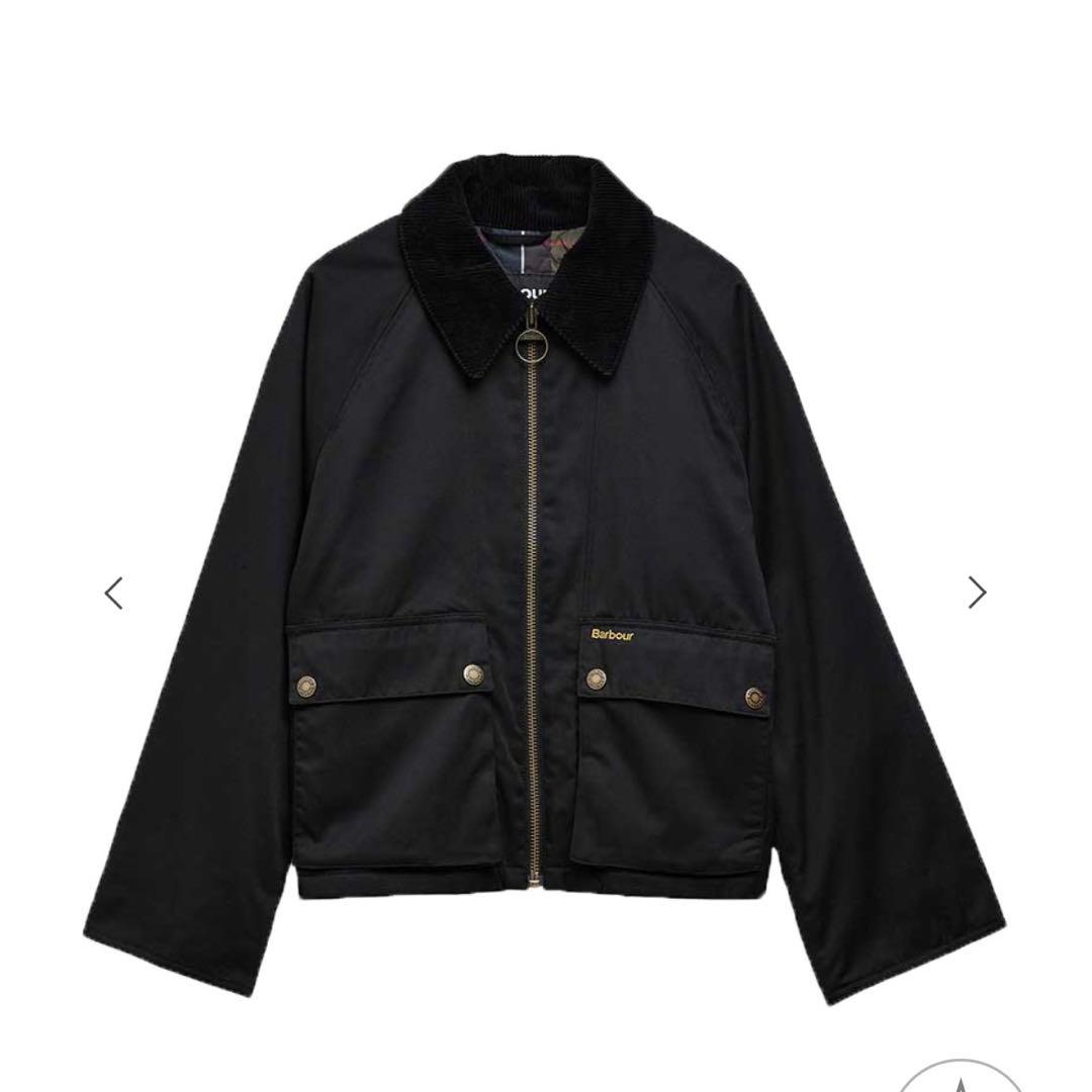Barbour Winnie ノーカラー ジャケット ブラック 8