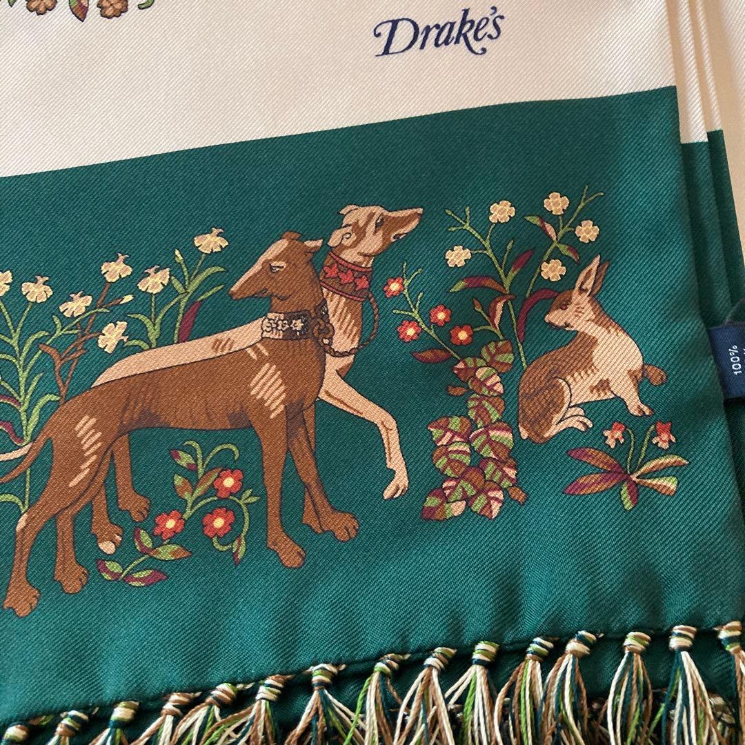 未使用　保管品　ドレイクス　Drake's シルク100% ストール　英国製