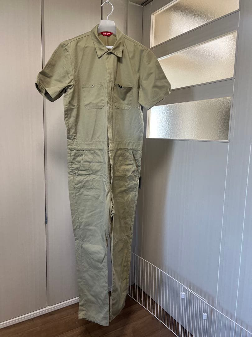 Supreme 半袖オーバーオール ベージュ