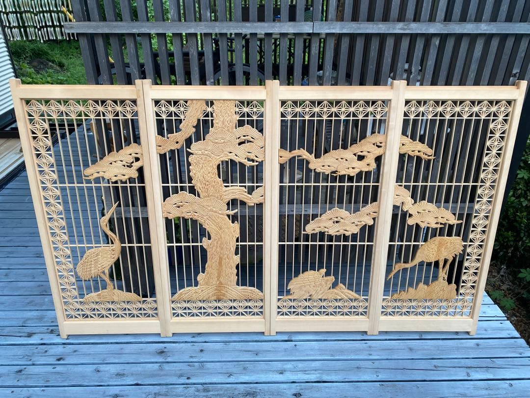 欄間　組子細工　建具　古民家　4枚セット