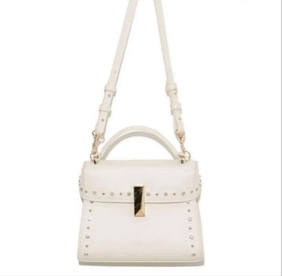 CELFORD ビジュースタッズポシェット ショルダーバッグ　アイボリー