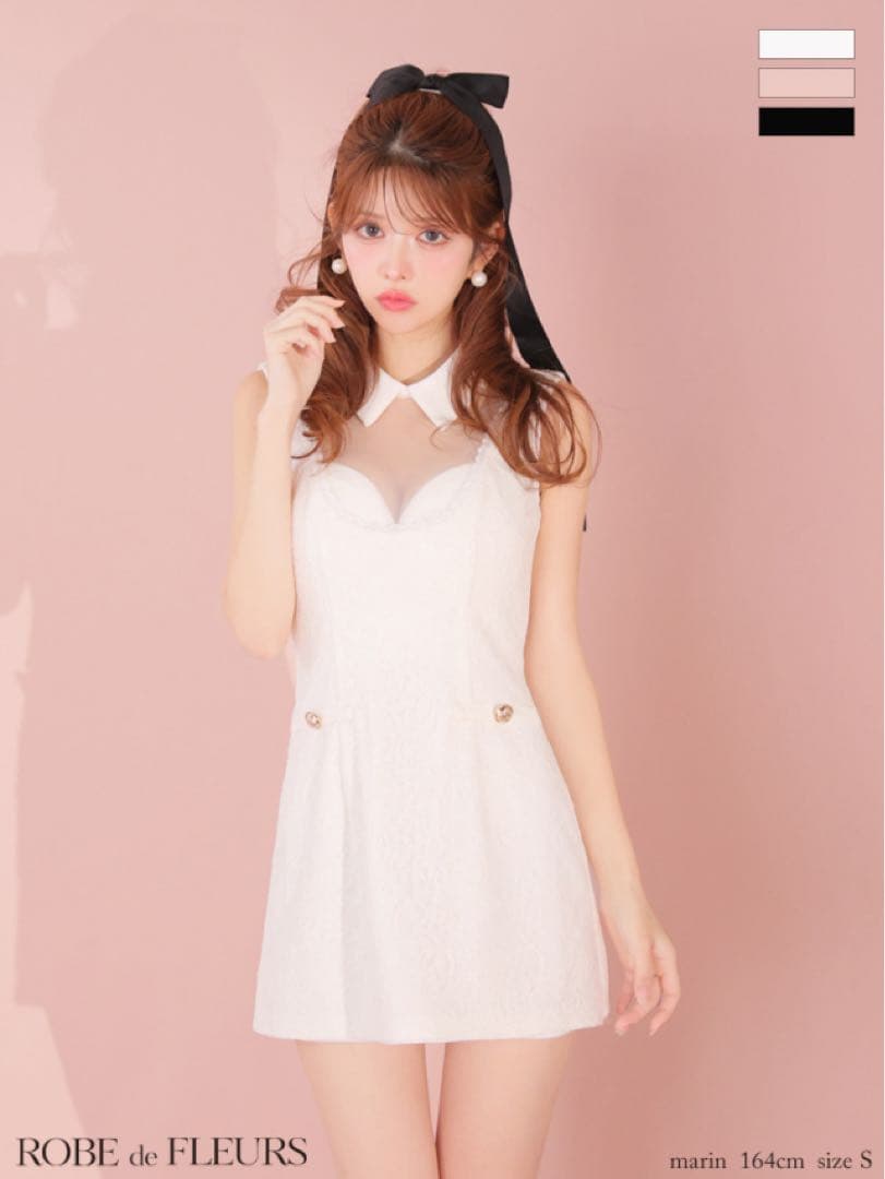 ROBE de FLEURS ホワイトドレス M